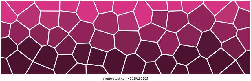 Abstract pink mosaic pattern with irregular polygon shapes and white outlines, transitioning from light pink at the top to dark purple at the bottom.

