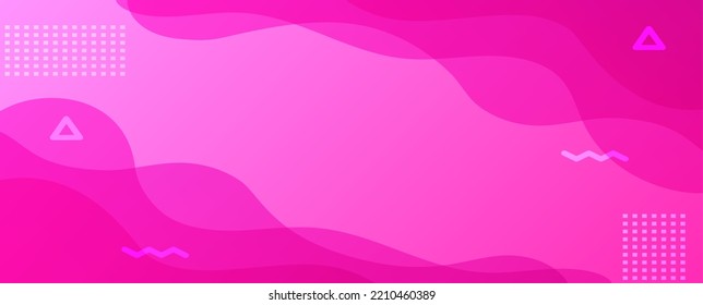 Abstract pink neon liquid banner memphis wallpaper. Bright color fluid backdrop background business card web banner design geometric free form melted gradient billboard ads hipster cyber trendy vector