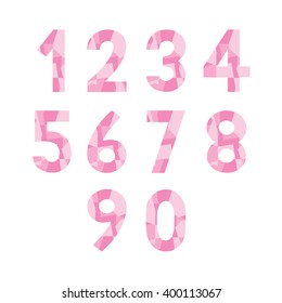 Abstract pink numbers for design.