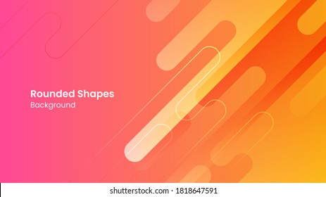 Abstract Pink and Orange Rounded Shapes Background