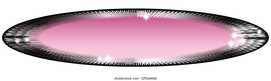 Abstract pink oval background in a silver frame, with space for your text. Vector illustration, on transparent background