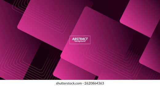 Abstract pink overlapping 3D background. Trendy combination of square and line patterns. Vector Eps10