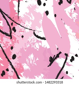 Abstract pink paint brush and strokes, scribble lines pattern background. creative colorful nice brush strokes and hand drawn background. modern beautiful grunge and stripes pattern background.