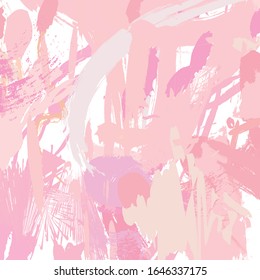 Pincel de pintura rosa abstracto y trazos, fondo de patrón de líneas de garabatos. creativo dibujo de mano rosa agradable para tu diseño.