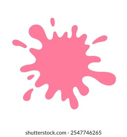 Abstract pink paint splash.Splatters background. Blank blot shaped frame. Creative backdrop. Vector illustration in flat style isolated on white.