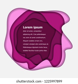 Abstract pink paper cut background with banners templates, stock vector