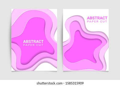 Abstract pink paper cut style background for business