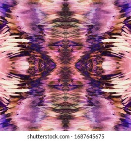 Patrón rosa abstracto, textura de ikat sin fisuras, fondo acuarela pintado a mano en estilo tribal, ilustración vectorial