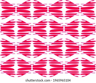 Abstract pink pattern with waves. Hand drawn simple repeatable vector pattern.