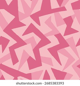 Abstrato rosa poli formas padrão sem costura. Plano de fundo de design plano de ilustração de vetor. 