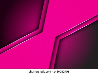 Abstract pink polygon metallic with hexagon mesh pattern design modern futuristic background vector illustration.
