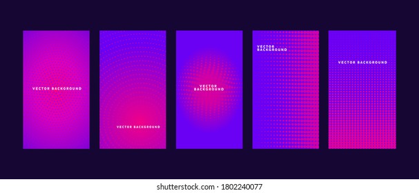 Abstract pink purple background. Poster card temmplate. Halftone trendy desgn. Gradient shapes vector