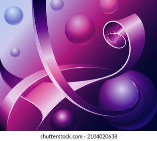 Abstract pink and purple background with smooth lines and spheres.