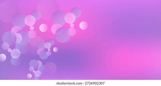 Abstract pink and purple blurred background with circles bokeh and glitter. Christmast day romantic backdrop with dreamy sparkles. Beautiful concept