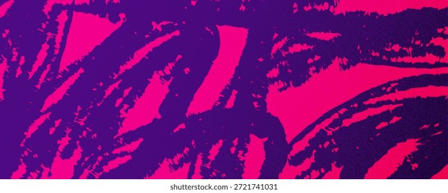 Fundo abstrato cor-de-rosa e roxo com pincel expressivo dinâmico traçados. Escova desenhado arranhões splatter grunge angustiado fundo. Textura de traçados de pincel em negrito granulado. Fundo punk urbano