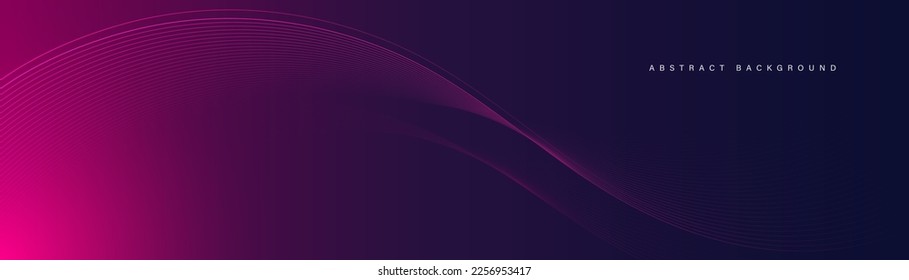 Abstract pink and purple gradient background with flowing wave lines. Modern shiny moving lines design. Futuristic technology concept. Suit for poster, cover, header, banner, website, flyer