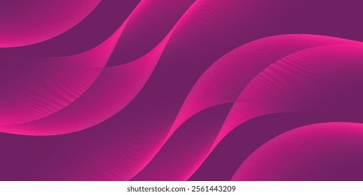 Abstract pink and purple gradient background with flowing wave lines. Modern shiny moving lines design. Futuristic technology concept.