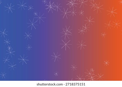 Fundo de gradiente rosa e roxo abstrato com rajadas de estrela cintilantes brancas. Papel de parede de bokeh etéreo mágico, padrão de floco de neve de férias minimalista e design de vetor de estrela geométrica celeste.