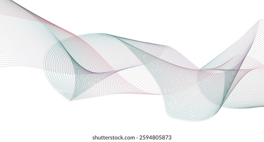 Abstract pink purple gradient flowing wave lines on white background. Modern colorful wavy lines pattern design element. Suitable for banner, cover, poster, website, presentation, brochure, flyer
