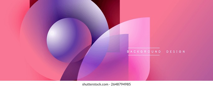 Abstract pink purple gradient shapes overlap. Modern design element for backgrounds, banners, presentations. Minimalist aesthetic.