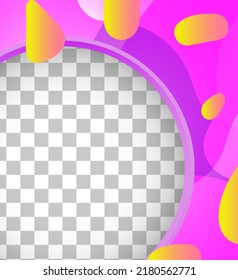 Gradiente rosado y violeta abstracto con fondo líquido, de ondas y marco. Vector premium. Adecuado para la promoción de medios sociales, etc