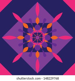 Abstract pink, purple Mandala star Flower illustration
