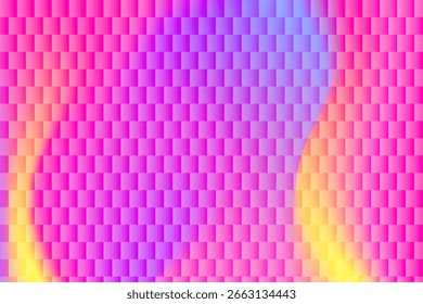 Abstractas fondo de gradiente de píxeles rosa, púrpura, fondo de vidrio pixelado brillante. Textura fluida elegante del desenfoque con las luces de neón iridiscentes para la presentación, cartel, exhibición del producto
