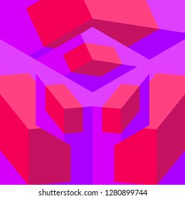 Abstract pink and purple square vector background for web.