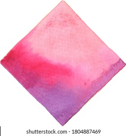 Abstract pink and purple square watercolor hand painting banner for decoration