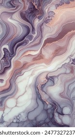 Abstract pink and purple swirly texture. Fantasy fractal background. 3D rendering. Pink and violet, purple. Shellfish, stone, pearl