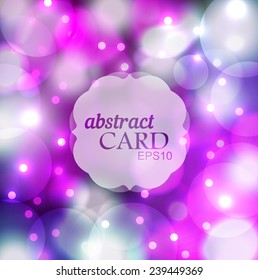 abstract pink purple vector background with bokeh lights and glare