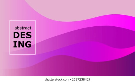Abstract Pink and Purple Waves with Modern Typography Design