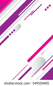 Fondo vector abstracto rosa, púrpura y blanco con líneas deslizantes, puntos y sombras.