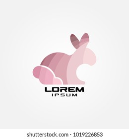 Abstract pink rabbit logo