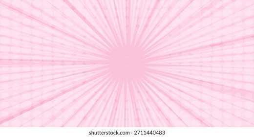 Abstract Pink rays background with halftone. Pop art comics book simple cartoon nice illustrations graphic sunlight.  frame retro texture old