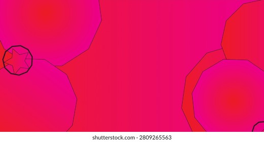Abstract pink and red geometric background with dynamic polygon shapes and star element