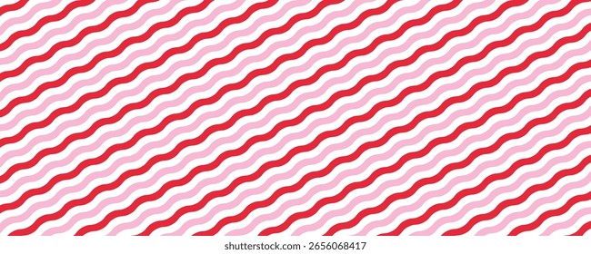 Patrón de onda diagonal simple geométrica Abstractas rosa rojo. Un elemento para la decoración y el diseño. Plantilla, Anuncio, antecedentes. Textura ondulada. Hermosas curvas de línea. Ilustración vectorial.
