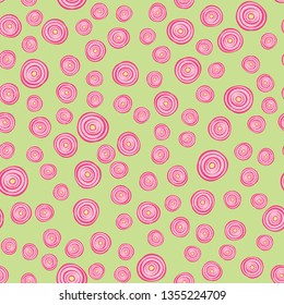 Abstract pink roses on a light green background 