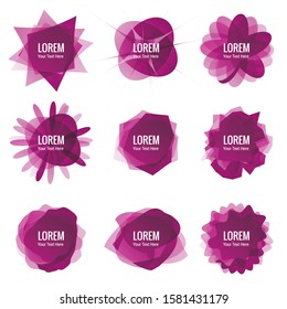 Abstract pink round labels with white background
