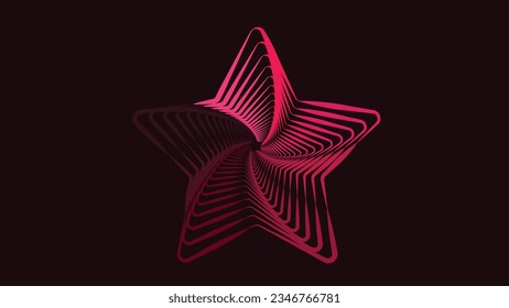 Abstract pink shade star in dark color background. This multiplayer star can be used as a ornament or background for your design. This creative design also applicable for online content creation.