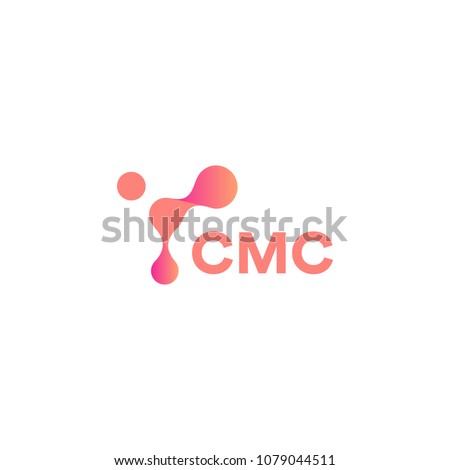Abstract pink shape, innovation tech, unusual circles connected to each other, vector modern logo template. New molecular medical technology sign. 