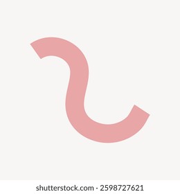 Abstract pink shape on a white background. Curved pink design, simple and minimal. Pink abstract form, elegant and smooth. Minimalist pink shape, artistic and modern. Minimal shape vector.