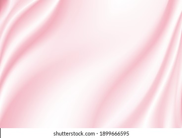 Abstract pink silk vector background.Luxury cloth or liquid wave.Abstract  fabric texture background. Cloth soft wave. Creases of satin, silk, and Smooth elegant cotton.Smooth ripple material.
