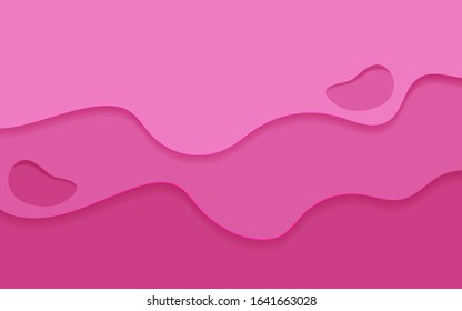abstract pink slime paper cut vector background.