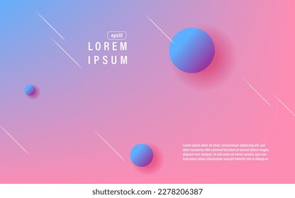 abstract pink soft blue 3d circle shape geometric background. eps10 vector