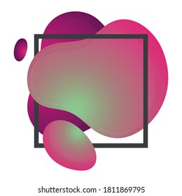 Abstract Pink and Soft Green Color Liquid Banner