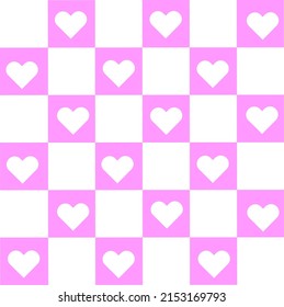 Abstract pink square pattern abstract background vector with heart
