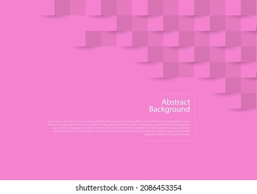Abstract pink squares paper texture. Vector background 3D paper art style backdrop ca be used in cover design, book design, poster, cd cover, flyer, website backgrounds or advertising.