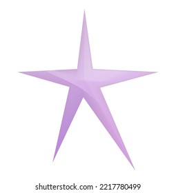 Abstract pink star icon elegant vector. Five pointed colorful lilac origami star for web and graphic design.