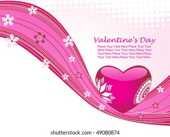 abstract pink stripes background with decorated heart